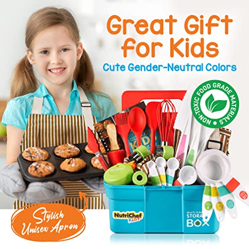 NutriChef Kids Kitchen Playset, Complete Kitchen Set for Kids with Apron, Utensils, Recipe Cards, Toddler Cookbook, Toolbox & More, Perfect Interactive Cooking Gift for Young Chefs and Beginners - Image 3