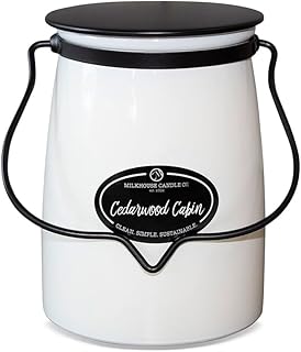 Milkhouse Candle Company - Cedarwood Cabin - Creamery Collection - 22oz Single Cotton Wick Soy Candles with Beeswax - Long Burn Time, Made in The USA - Non Toxic, Premium Scented Candles