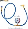 Surieen R134A Car AC Refrigerant Charge Hose Kit with Gauge, Universal Freon Can Tap and R134a Low Side Quick Couple Air Conditioning Can Tap Air Conditioning Pressure Gauge #2
