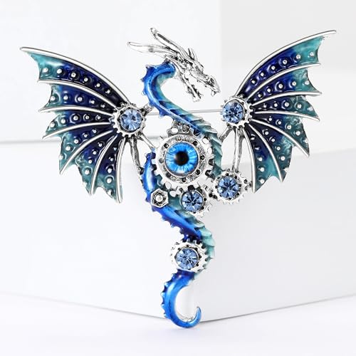 Image of WAKYME Dragon Brooch for Men Suit Lapel Enamel Pins for Suits Fashion Accessories Shirt Clip