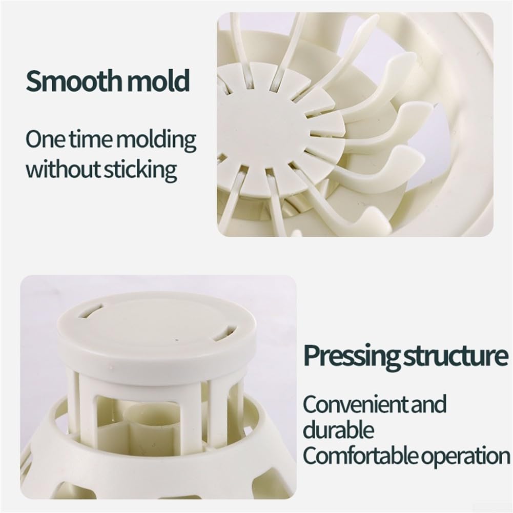 Baozi Maker - Macchina in plastica per panini fatti in casa, strumento da cucina a forma di fiore, dimensioni compatte 18 x 18 x 9 cm, facile da usare per principianti e K (bianco)