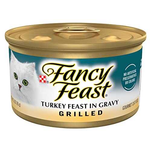 Purina Fancy Feast Grilled Wet Cat Food Turkey Feast in Wet Cat Food Gravy - (Pack of 24) 3 oz. Cans