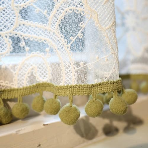 Visillo semitransparente KnSam de cocina para un ambiente bohemio acogedor 5