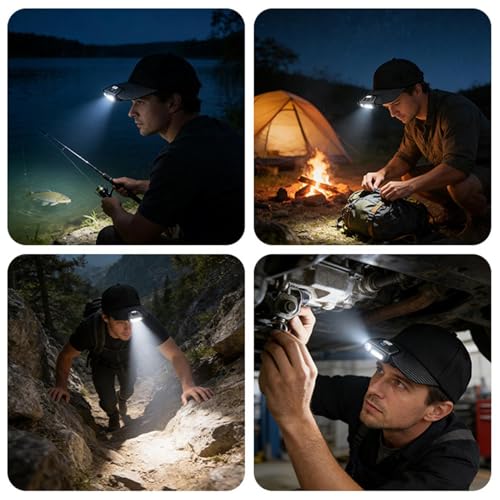 Lámpara frontal camping para sombrero ideal para senderismo nocturno y pesca 5