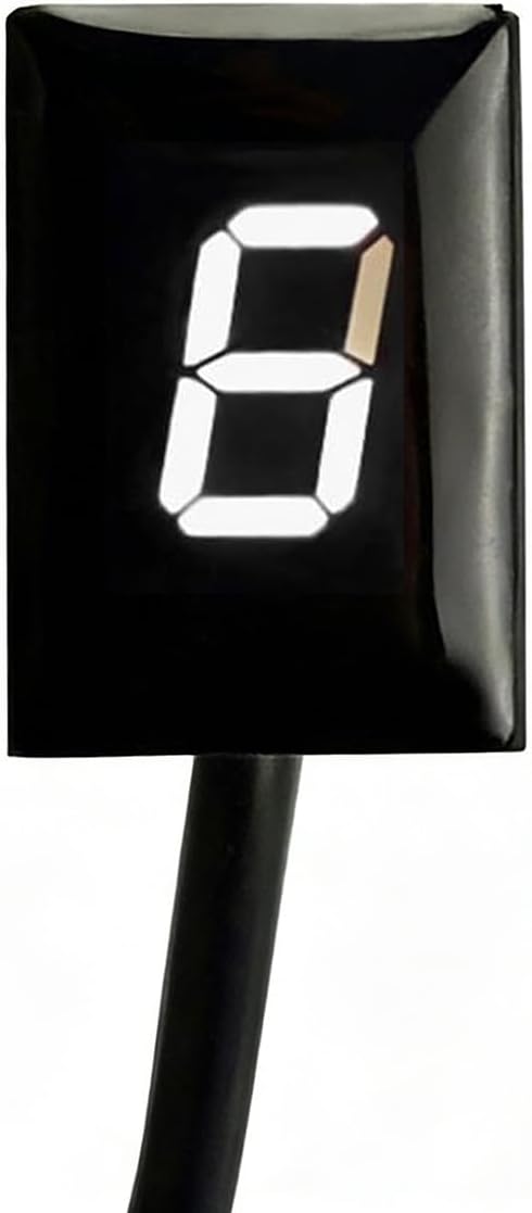 Motorcycle Gear Indicator for Triumph Farbcode Pacific Blue Bj. 2013, Plug Play 1-6 Gear Display Shift Lever Sensor No-Interference Digital Indicator Display Meter,A/White-A
