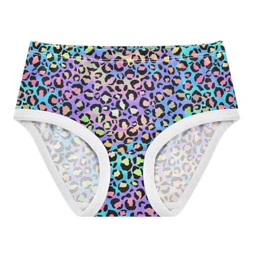 Wusikd Leopard Cheetah Girls' Underwear Cotton Rainbow Girls Briefs Soft Toddler Underwear 5T