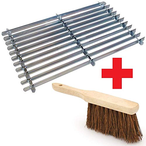 Srendi® Metal Galvanised Steel Shoe Boot Scraper with Hard Brush Shoes Cleaner Tool Door Floor Mat Outdoor Indoor Use Free Hard Brush Made in U.K.