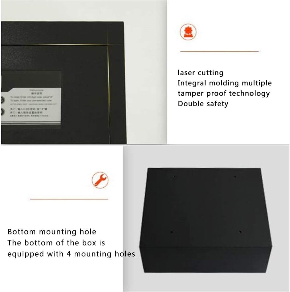 All-Steel Flip-up Safe Embedded Drawer Safe Deposit Box Home Small Safe with Smart Panel Pneumatic Strut for Home Office Hotel