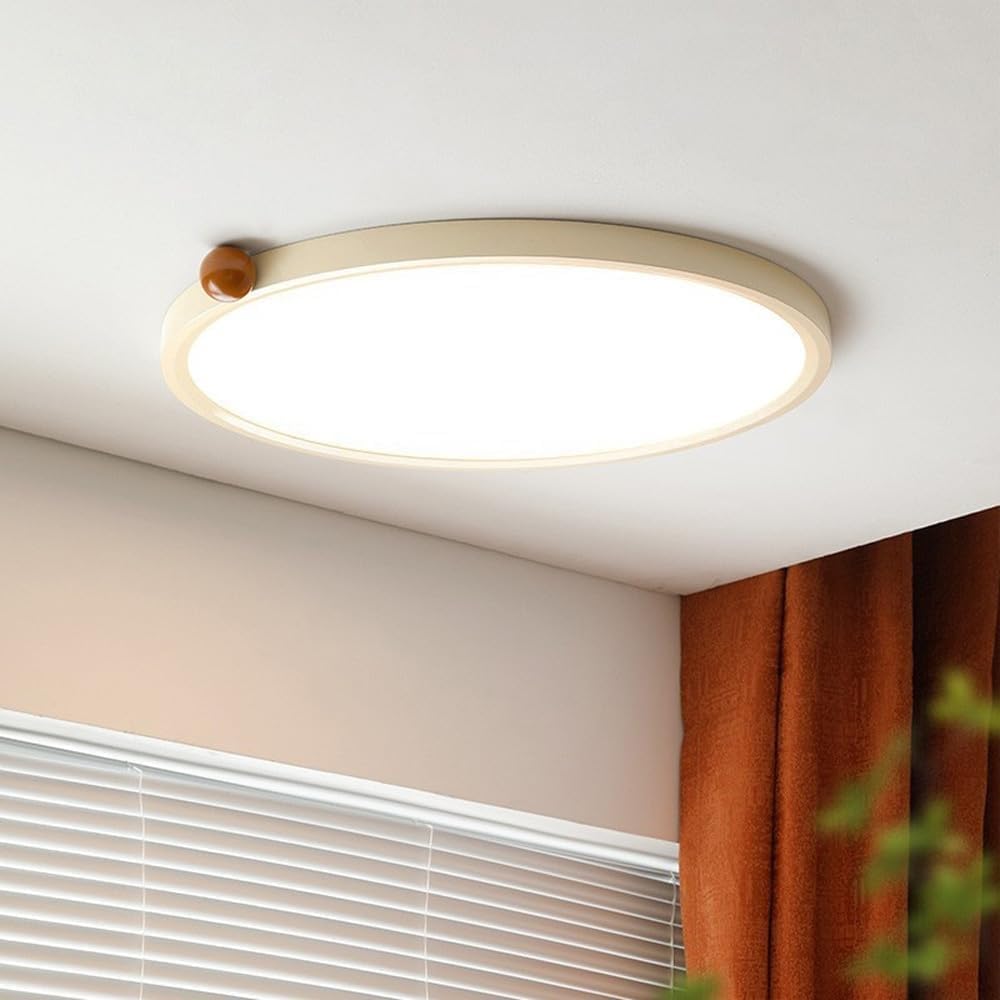 Modern LED Ceiling Light, 3-colors Dimming Close to Ceiling Light Minimalist Flush Mount Ceiling Light, Fixture with Acrylic Lampshade for Bedroom Living Room Bathroom Laundry Room(40cm)