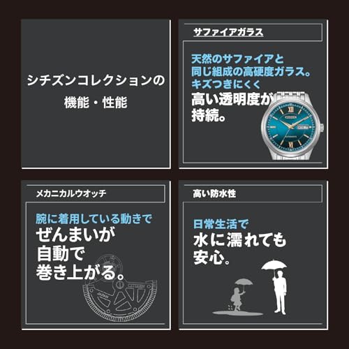 [CITIZEN] 腕時計 CITIZEN COLLECTION NY4050-71L 金碧珠 機械式腕時計 シースルーバック サファイアガラス デイデイト 商品画像7