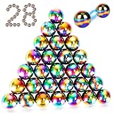 Moonhua 28Pcs Rainbow Stones Fidget Toy, 20mm DIY Mutual Attraction Desk Balls for Kids Adults, Educational Science Kit for Anxiety Relief, Building Crafts for Teens Party Favors Gift