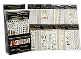  10 Bogen Temporäre Tattoo Metallic Aufkleber für die Haut einmal Body Schmuck Gold und Silber Modeschmuck
