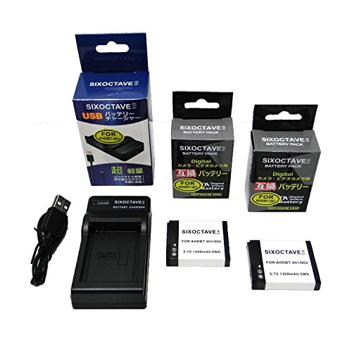 str ゴープロ HD Hero2 用 互換バッテリー2個と対応互換急速充電器USBチャージャーのセット AHDBT-001/AHDBT-002