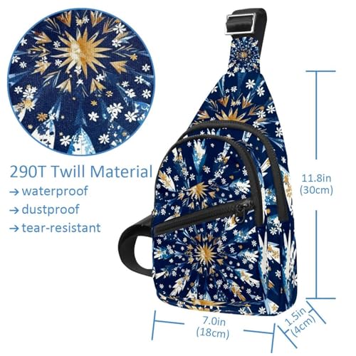 Mochila de día pequeña y bolsa de pecho con estampado de retazos escandinavos 4