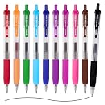 EYEYE G-103 Retractable Gel Pens Medium Point, Pack of 10 Assorted Colours 0.7mm Gel Ink Pen Quick Dry, Ballpoint Pen Fine Point Smooth Writing Pens for for Office & Back to School Supplies