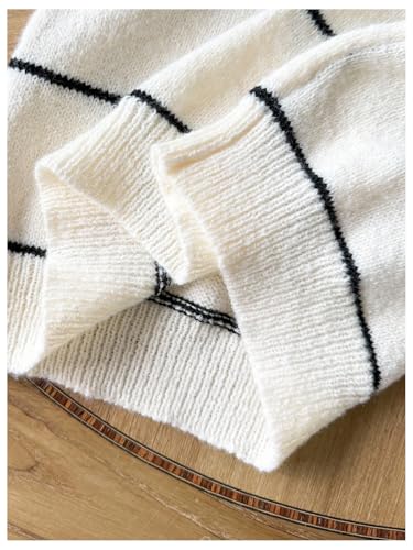 Image of BEAUDRM Girl's Cute Bow Sweater Crew Neck Long Sleeve Drop Shoulder Loose Pullover Tops