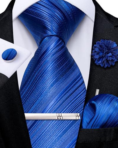 Image of DiBanGu Silk Zipper Ties for Men, Formal Pre-tied Necktie | Adjustable Tie,6PCS,Various Design Styles,Jacquard Woven,Skin-friendly,Practical Gift,Great for Wedding Party,Business Formal