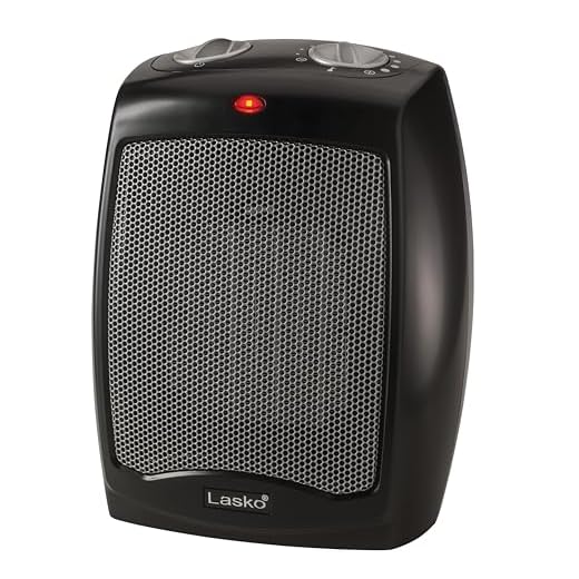 Lasko Ceramic Adjustable Thermostat Tabletop or Under-Desk Heater, Black CD09250