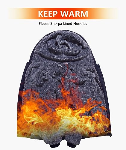 Image of GEEK LIGHTING Boys Sherpa Lined Hoodie Kids Fleece Sweatshirt Full Zip Hooded Jacket
