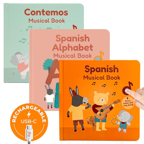 Image of Cali's Books Spanish Sound Book Bundle for Toddlers - Learning Spanish Alphabet, Educational Toys for 1 Year Old, Toddler Books, Espanol