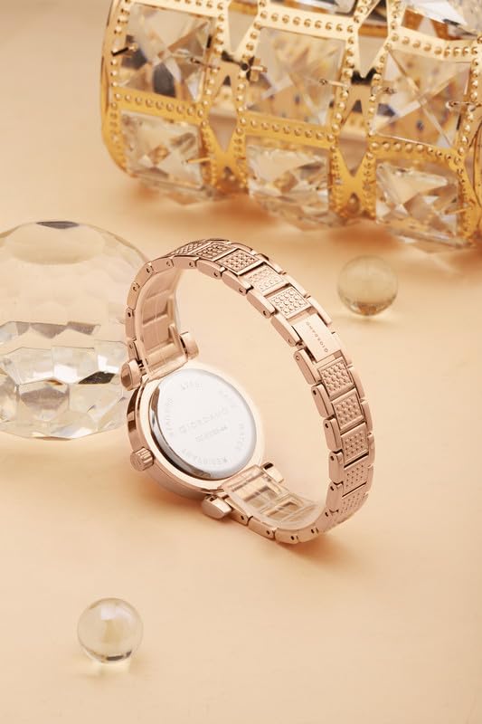 Image of Giordano Luxury Analog Watch for Women - Elegant Crystal Design with sub dial and Diamond Studed statinless Steel Strap