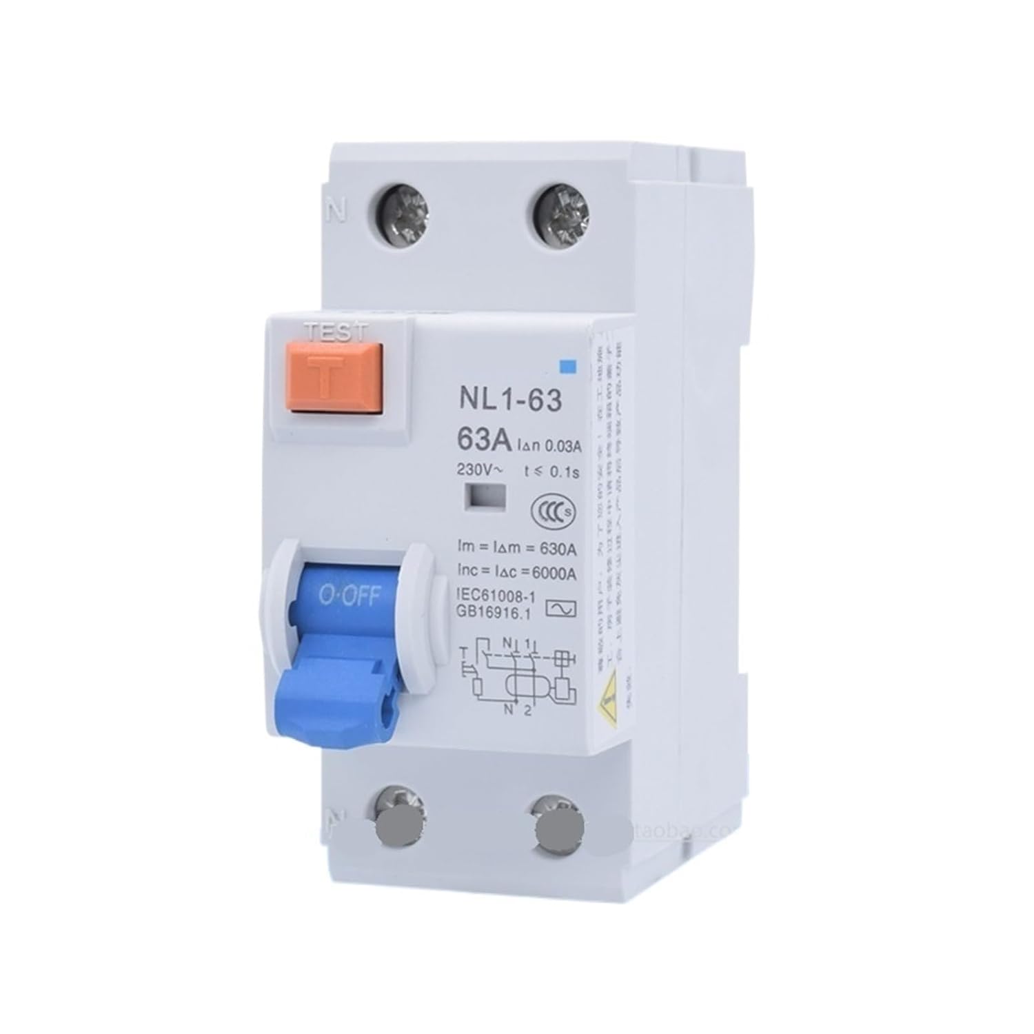 NL1-63 1P+N 2P 3P+N 4P 63A 40A 25A 30MA 50HZ/ 熱磁気漏洩残留電流保護 CE(1P 1N