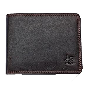 Jagi Premium Leather Wallet Purse Money Organiser Card Holder Money Clip for Men and Boys (Dark Brown Color) - Model 302