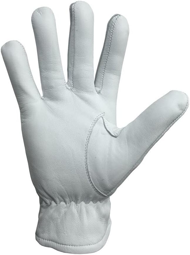 Bricks Masons Masonic Regalia White Soft Leather Gloves Past Master Black