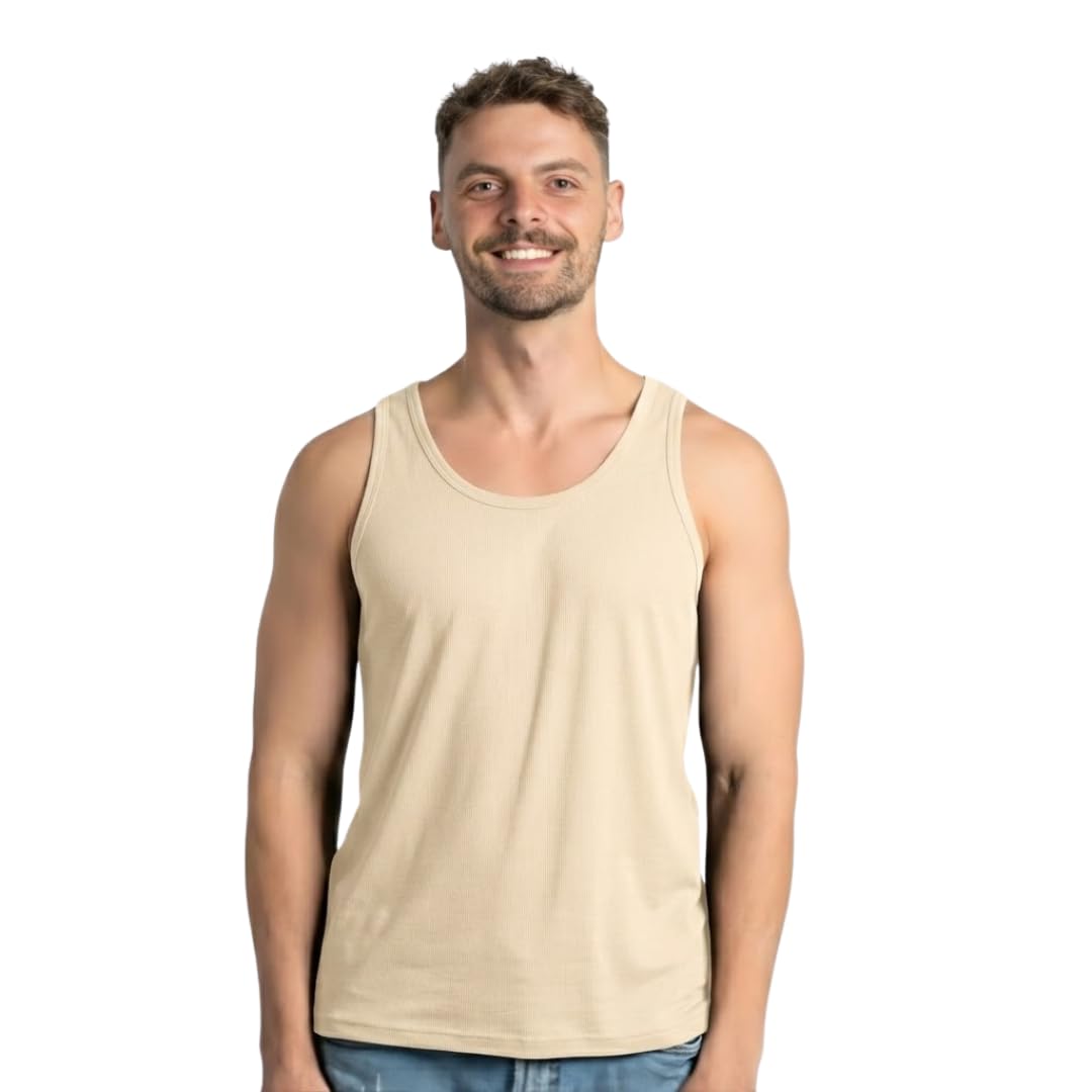 menique Camiseta de tirantes para hombre, ligera, transpirable, 100% merino.
