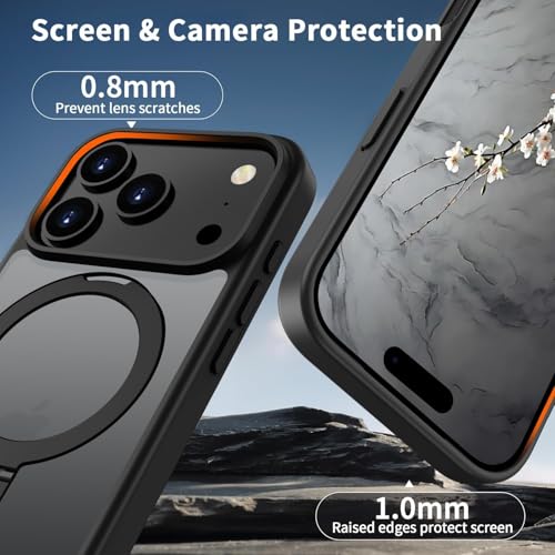 Image of iPhone 17 Pro Max Magsafe Stand Case | Matte Design & 360 Protection | Military-Grade Apple iPhone 17 Pro Max Cover | Ultra Premium - Black
