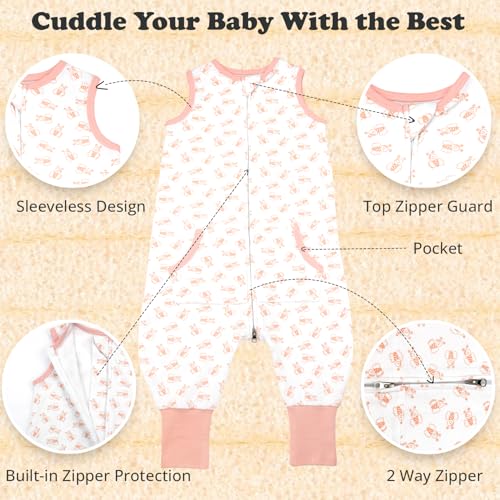 Image of Toddler Sleep Sacks for 3t-4t, 1 Pack Baby Wearable Blanket with Feet, Sleeveless Breathable Sleep Sacks for Baby Boys Girls