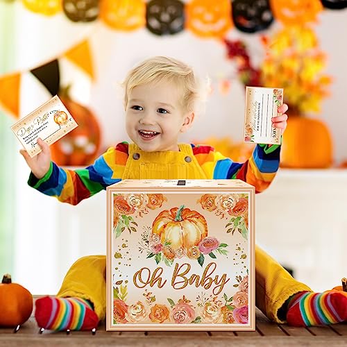Image of Teling 51 Pieces Diaper Raffle Tickets with Card Box,Pumpkin