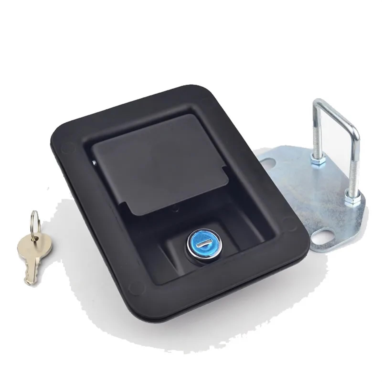 Serrure de panneau de traction en acier noir pour armoire industrielle