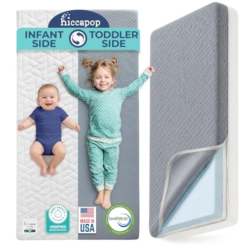 Hiccapop Baby Crib Mattress, Waterproof, Dual Sided Foam Baby...