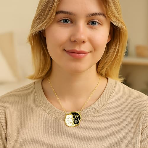 Dr's gift Cat Friendship Necklaces BBF Best Friend Necklace Matching Necklace for Couples Black White Pandent Jewelry Gifts2