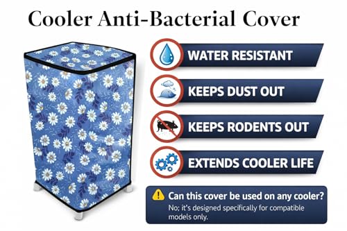 Image of HomeStore-YEP Non Woven Fabric Air Cooler Cover for Symphony Siesta 70XL Desert Air Cooler Cover Grey Flowers