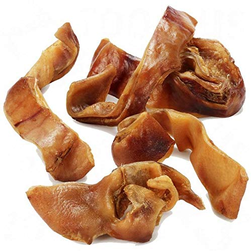 Smokey Bacon Pig Ear Strips Large Clean Natural British Tasty Treat Reward 500g Bag