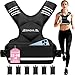BAGAIL Adjustable Weighted Vest for Men & Women 12-18lb, Comfortable U-Neck Rucking Vest with 6 Removable Weights, Storage Pocket and Reflective Strips for Running, Rucking, HIIT, Cardio & Home Gym