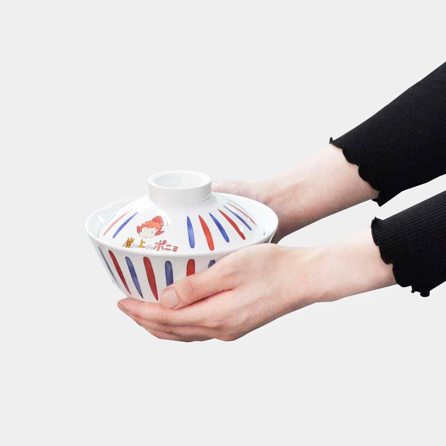 Skater CDN3C-A Ceramic Bowl with Lid, Ramen, Bowl, Tableware, Ponyo on the Cliff, Studio Ghibli, Microwave, Dishwasher Safe