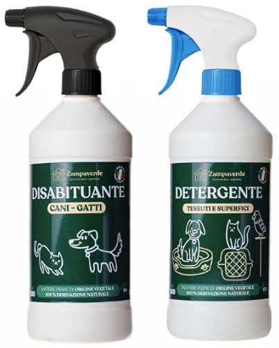 Zampaverde Stop & Clean | Disabituante Goway Interni & Esterni + Igienizzante Smacchiante | Protezione e Pulizia Ambienti Animali | Sicuro, Non Tossico per Cani, Gatti | Pacco da 2 al 23% di Sconto