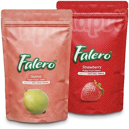 Falero Fruit Chews Guava and Strawberry 175 gm, 33% Fruit Pulp (Guava & Strawberry)