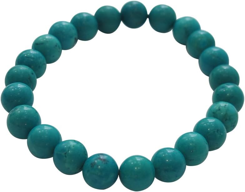 Unique Rare Natural Blue Persian Turquoise Lucky Beads Astrological Bracelet