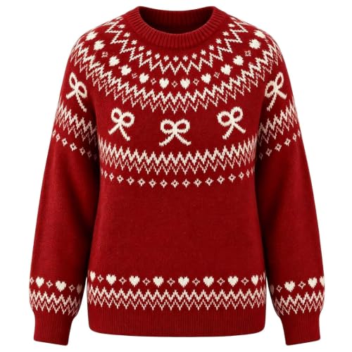 Women's Fair Isle Graphic Sweater Vintage Long Sleeve Pullover - image 3