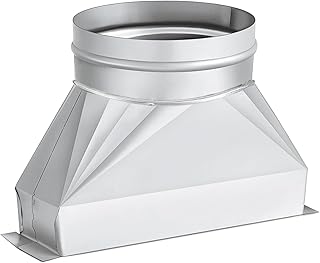 TOP-VIGOR 3-1/4" x 10" x 6'', 6 Inch Diameter Duct Transition, Rectangular to Round Duct Transition, Galvanized HVAC Vent Connector for Exhaust Fan, Dryer Vent Hose, Industrial HVAC Ventilation