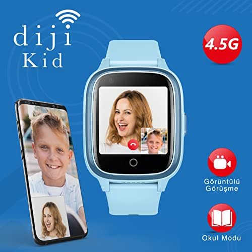 Dijikid 4.5G Akıllı Çocuk Saati, Görüntülü Görüşme - Konum - Sesli Görüşme - SOS Acil Arama - OKUL MODU - Koldan Çıktı sensörü (mavi) - Görsel 5