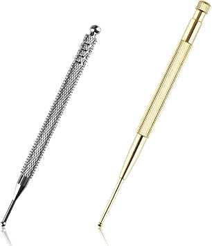 2 Pcs Retractable Acupuncture Pen,Stainless Steel Double Headed Body Probe Pen,Facial and Body Acupressure Massager Tool for Neck,Shoulder,Back Muscle Relief