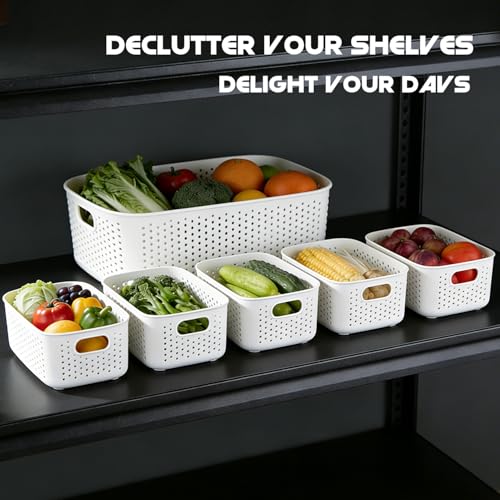 LivLab Mker Food Storage Container Sets BPA-Free Plastic Stackable Shelf Baskets for Kitchen Pantry Organization, Fruits, Vegetable, Snacks by LivLab Mker - Used condition - Image 3