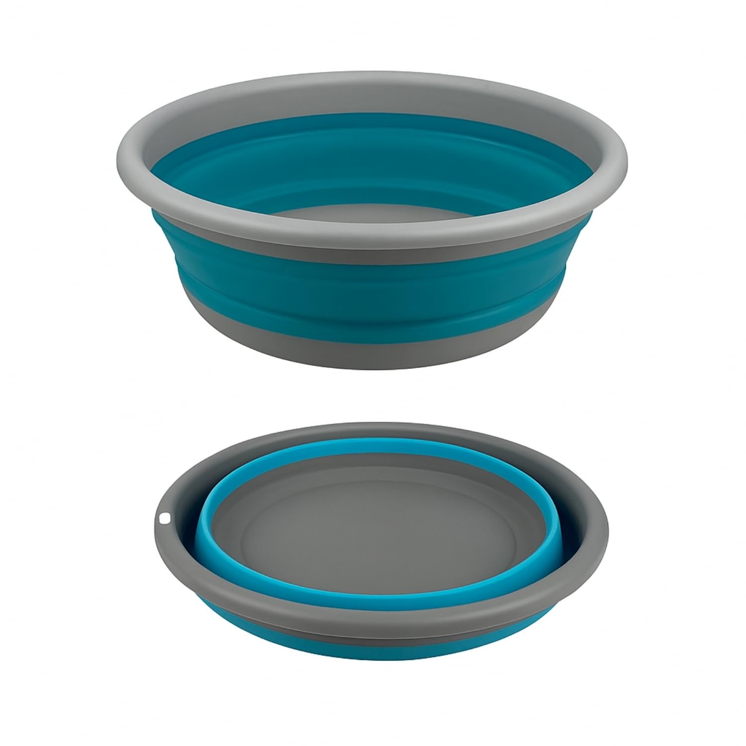Homeshopa.com Blue/Grey Homeshopa Collapsible Washing Up Bowl, 5 Litre Round Folding Wash Basin, Multipurpose Portable Washing Basket, Silicone Bucket For Kitchen Outdoor Travel Camping Hiking Caravan