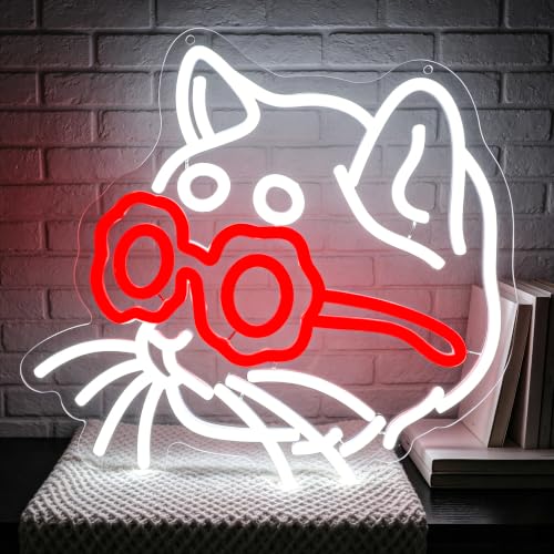 Image of Cat Neon Sign for Wall Decor Light Up Sign Led Signs for Room Party Home Wall Decor USB Powered