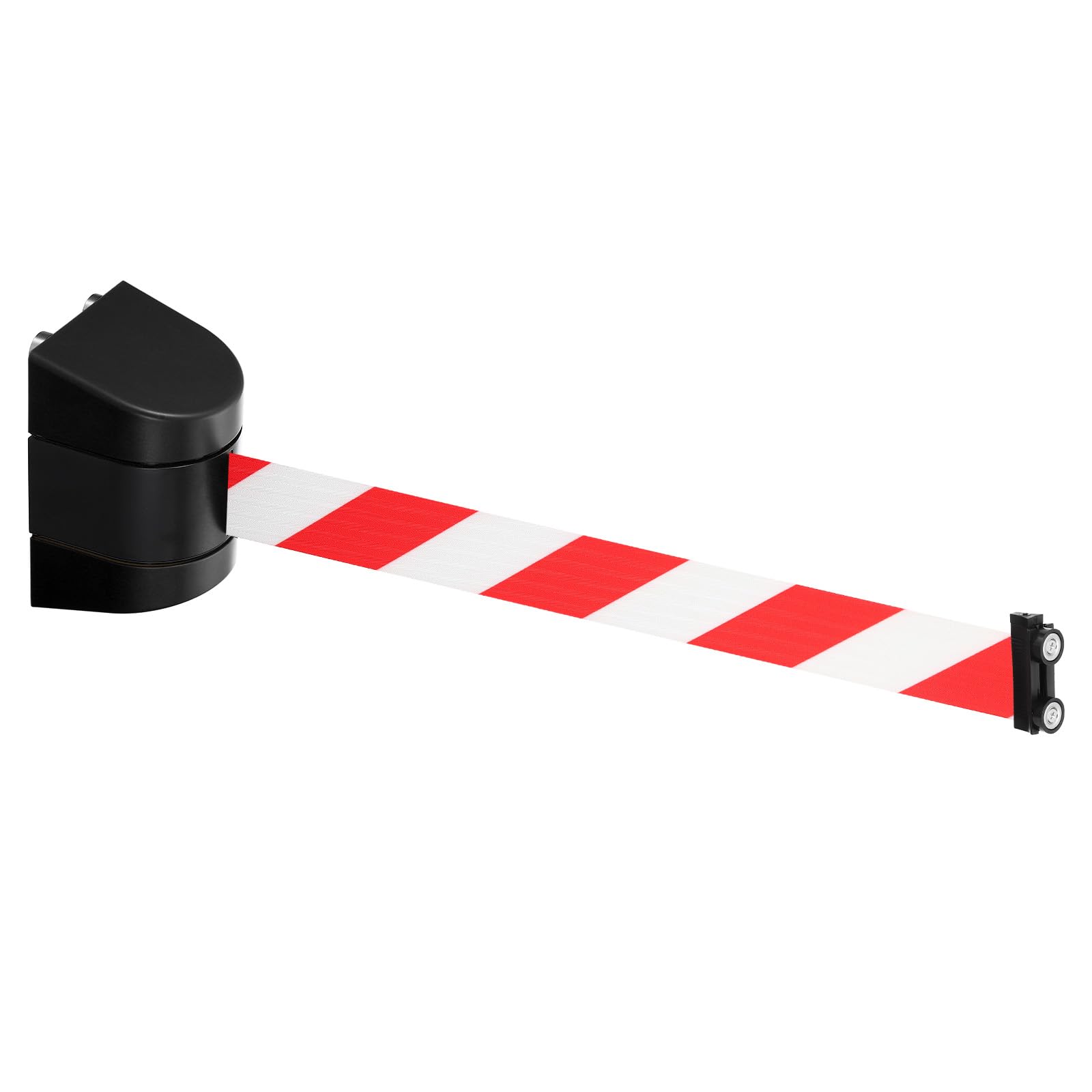 PATIKIL 16.4pcs Soporte de Pared Magnético de Barrera de Cinta Retráctil, Barrera Fija de Control de Multitudes con Cinta Roja Blanca y Estuche de ABS Negro para Separador de Colas